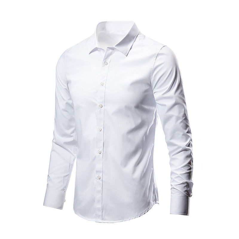 White shirt men's long sleeve Korean fashion cool dark gray shirt professional business dress slim black inch shirt