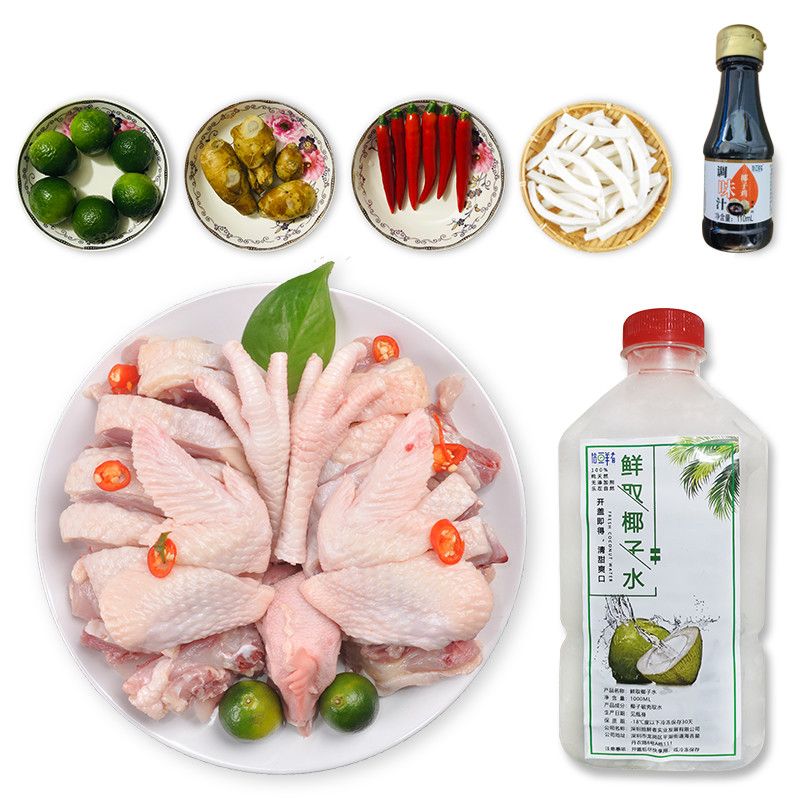 23322-正宗海南文昌鸡椰子鸡火锅套餐配料农家散养小母土鸡走地鸡汤蘸料-详情图