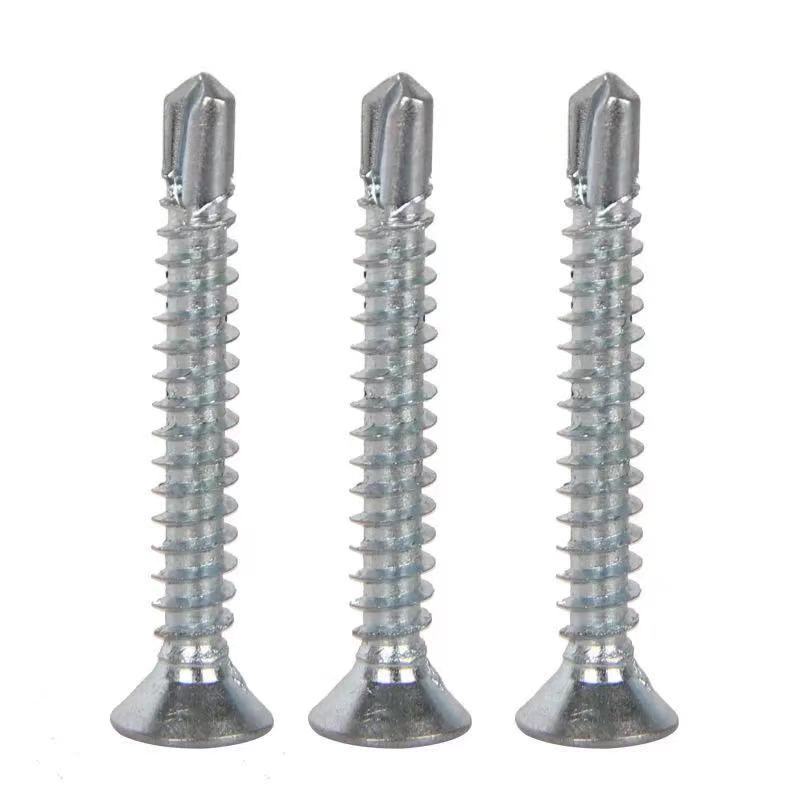 Wholesale flat head drill tail wire flat drill countersunk head drill tail dovetail nail dovetail screw color steel tile screw cross self-tapping wire