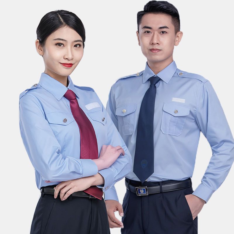 英皇護盾SHUIWU春秋制服襯衣襯衫長袖內襯外襯男女春秋工作服裝