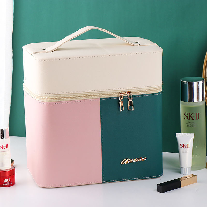 New makeup bag portable multifunctional new nether red cosmetics storage box desktop compartment large capacity makeup box
