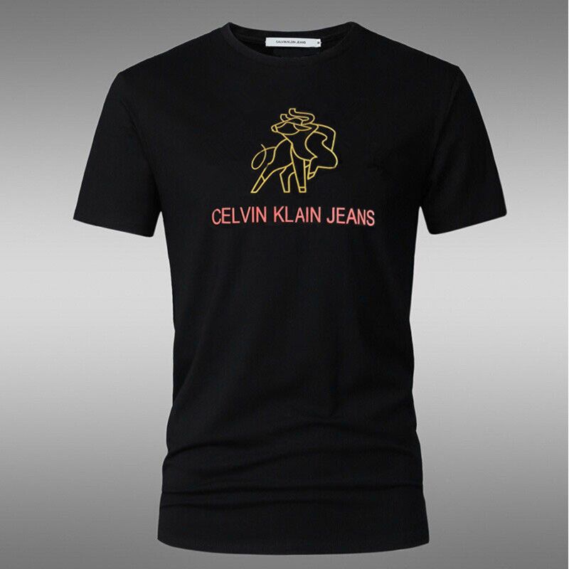 cevtn kalrn货号ck&36夏季短袖t恤男士牛年时尚男装logo金牛半袖