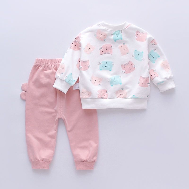 Girls' clothing foreign style baby girl spring and autumn clothing suit 2022 new children's children one year old 1 baby 3 clothes 2