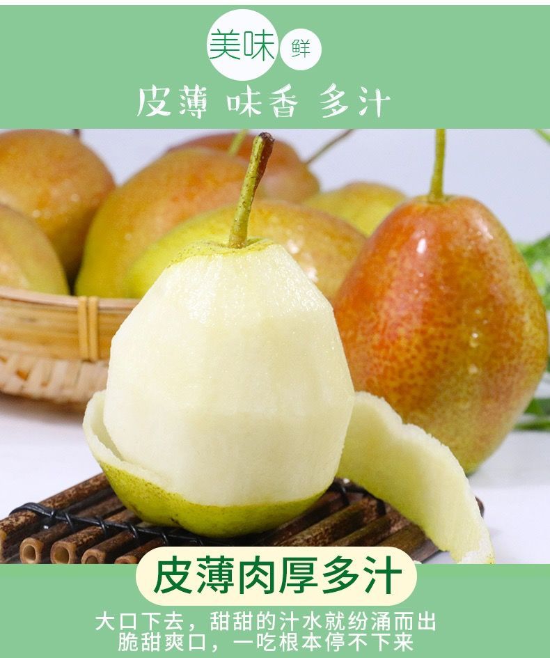 源自香梨新疆梨子脆甜皮薄3/5/10斤红香酥梨新鲜水果酥梨