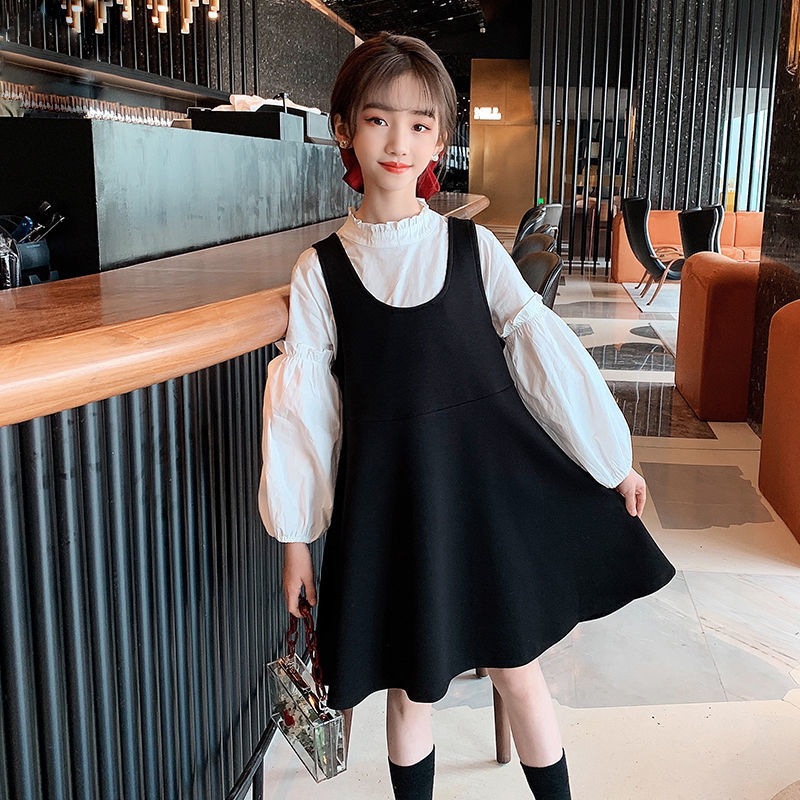 Girls' suit spring 2022 new foreign style big children's net red dress small fragrant style children's skirt two-piece set