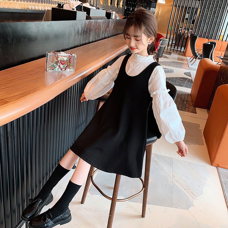 Girls' suit spring 2022 new foreign style big children's net red dress small fragrant style children's skirt two-piece set
