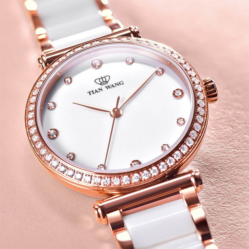 天王表时尚锆钻女士手表简约石英表ins风31044