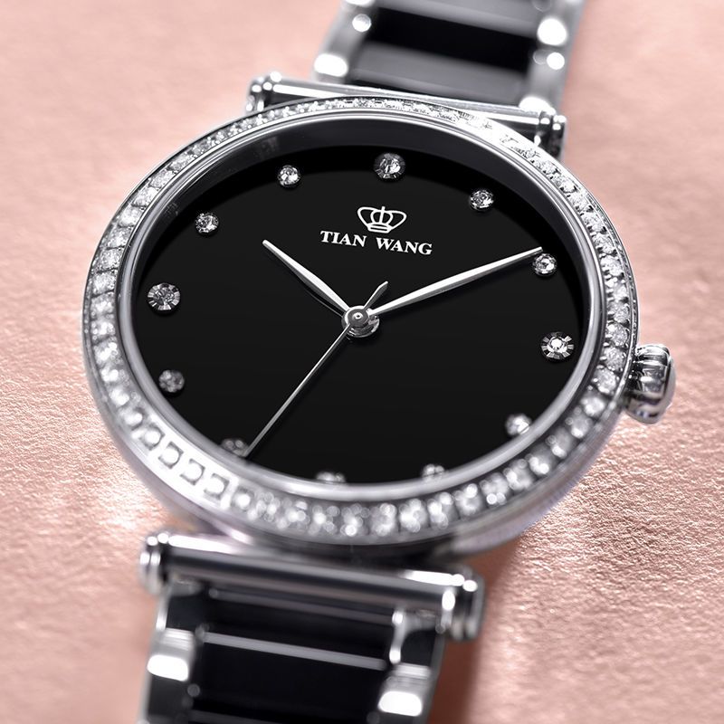 天王表时尚锆钻女士手表简约石英表ins风31044