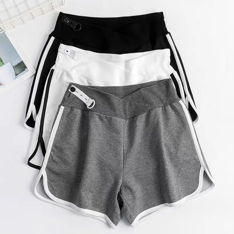 Maternity Shorts, fashionable, loose and casual bottomed pants for summer wear, abdominal support, maternity clothes, summer clothes, mid and late period