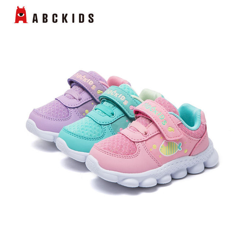 Abckids童鞋 儿童运动鞋女宝宝软底学步鞋小童春秋机能鞋运动跑鞋