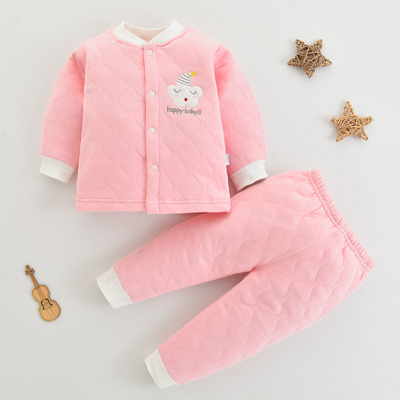 Baby warm clothes suit pure cotton bib pants spring and autumn men and women baby quilted autumn clothes newborn clothes autumn and winter clothes