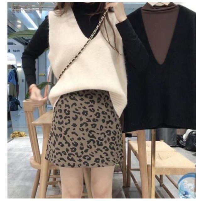 Cashmere vest women's loose thick double V-neck wool vest Korean version simple solid color knitted sweater vest