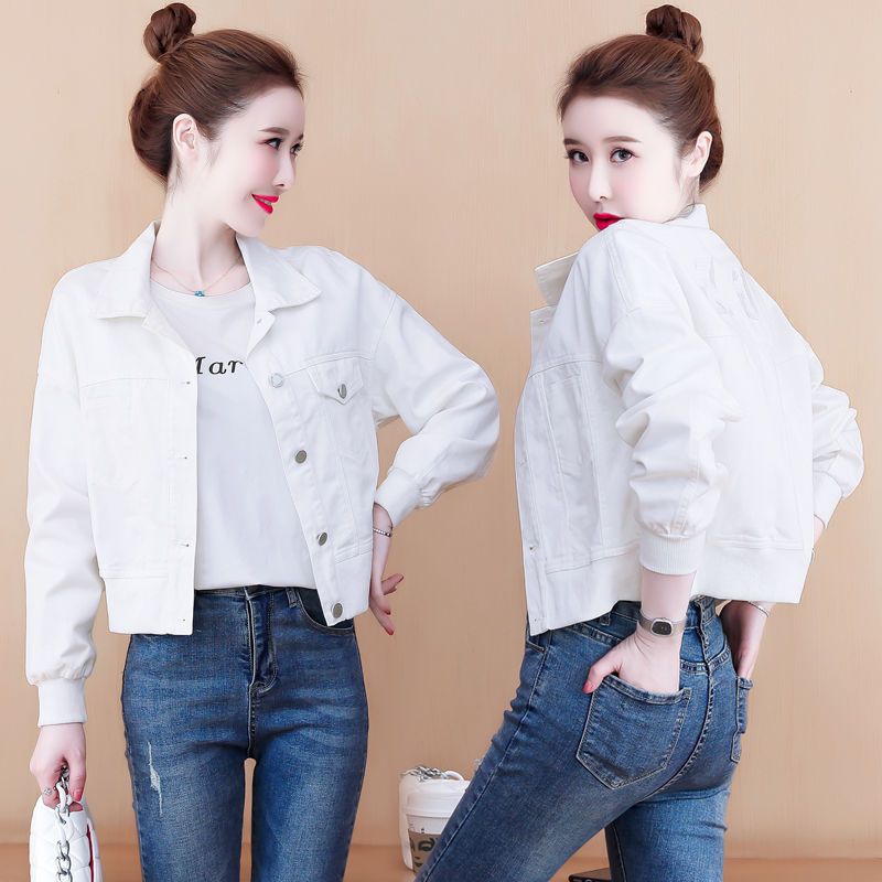 Casual denim jacket women's short style  spring and autumn new small all-match loose Korean top coat tide