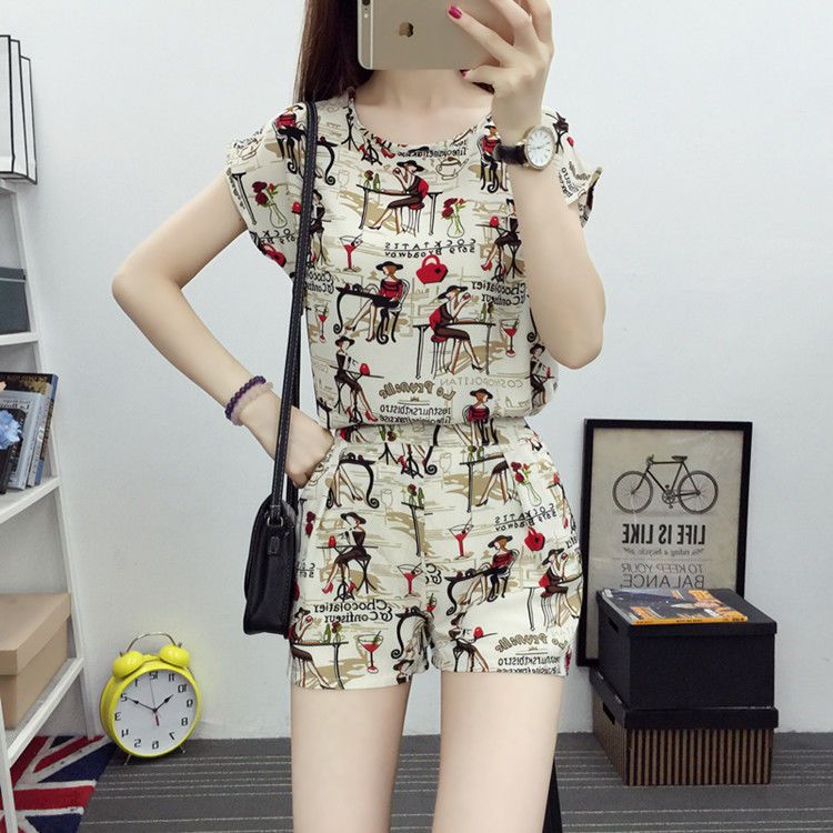 Western style suit women's summer fashion new style Korean Tao temperament Xiaoxiangfeng wide-leg shorts two-piece tide