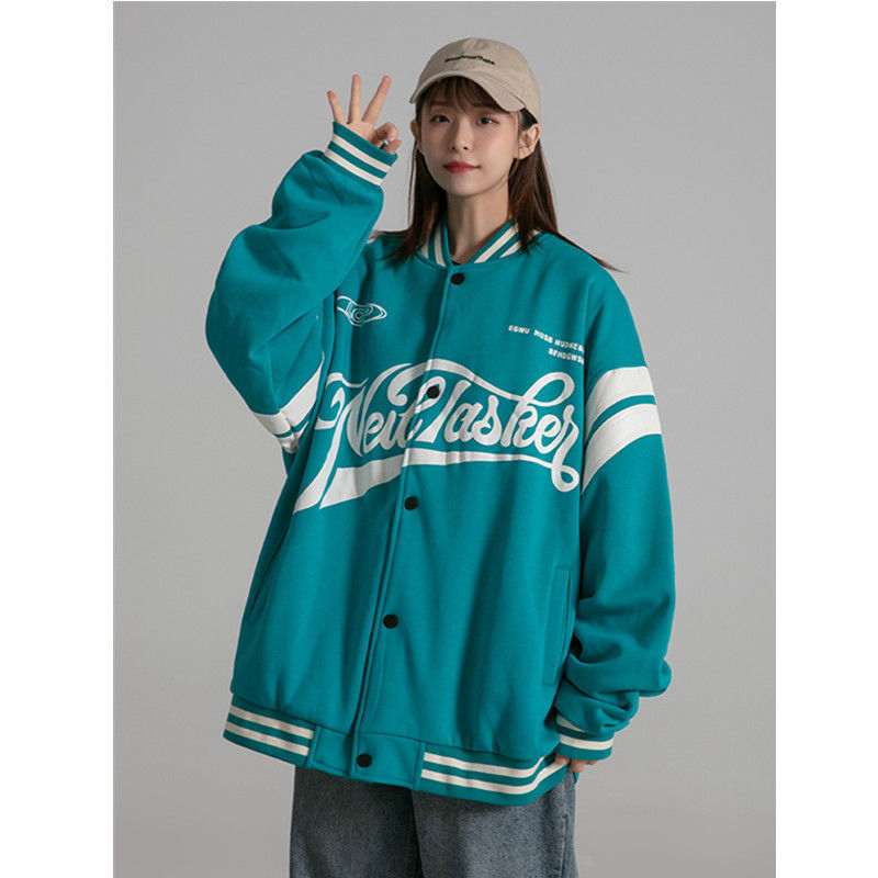 2021 new American style baseball jacket women's ins spring Korean version trendy loose handsome jacket men's and women's tops