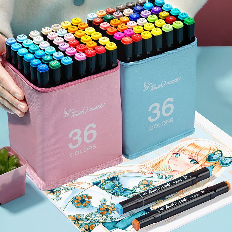 touchmark触记马克笔学生套装双头油性儿童水彩笔美术绘画用36/48