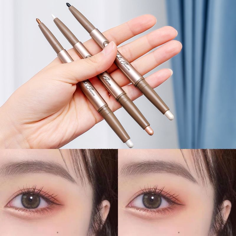 李佳琦推薦雙頭臥蠶筆眼妝女珠光臥蟬筆不暈染高光提亮陰影眼影棒