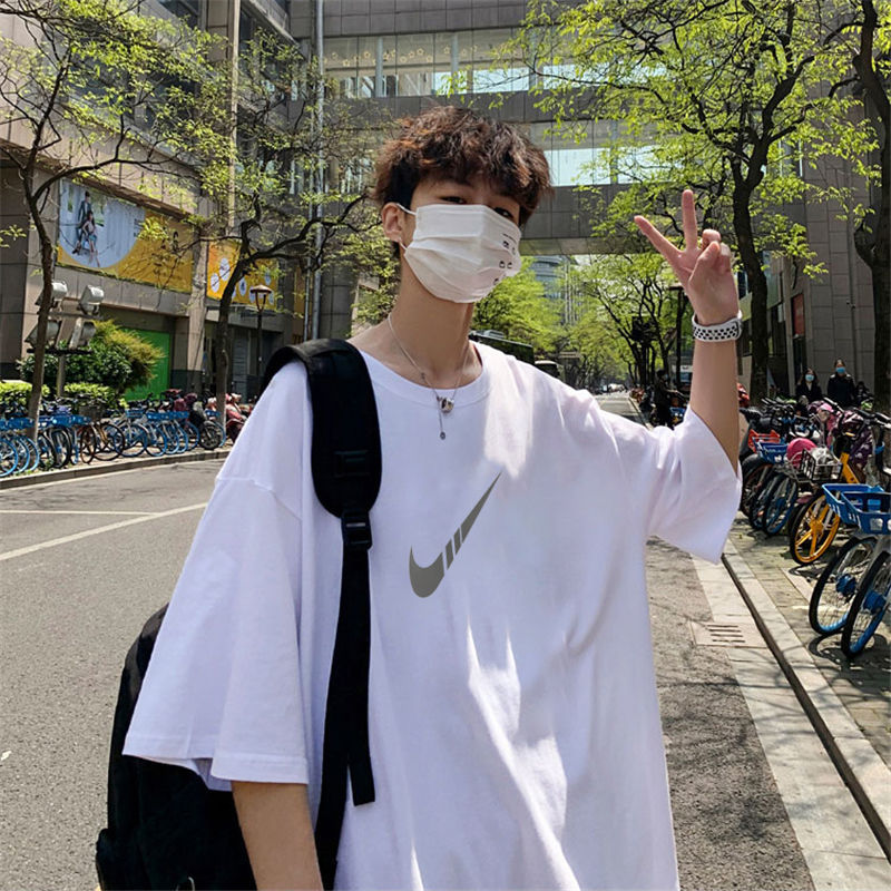 原宿風短袖T恤男夏季潮牌韓版ins潮流圓領時尚寬鬆學生半袖上衣潮