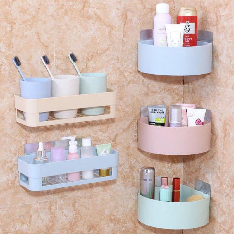 Bathroom rack free punching toilet shelf balcony paste storage box wall-mounted soap box storage rack
