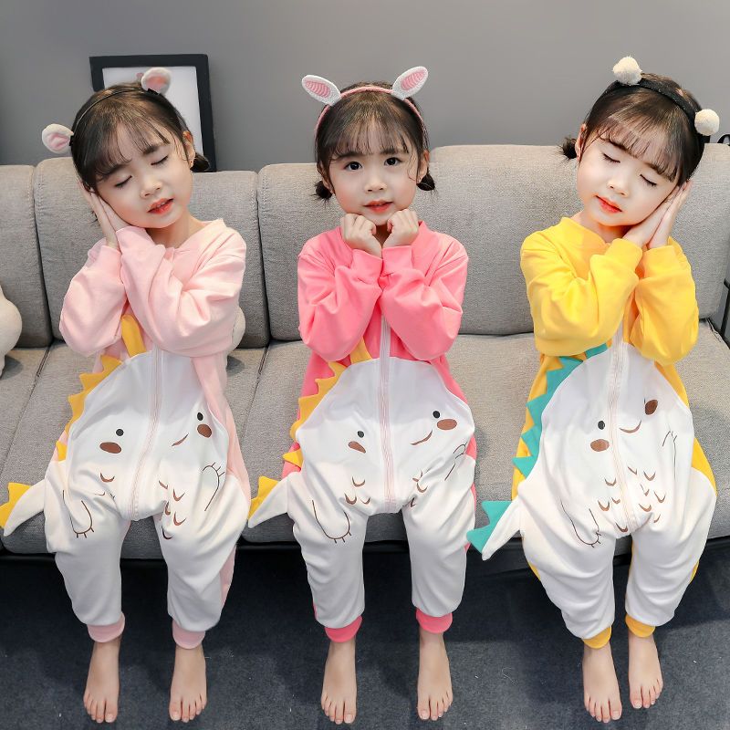 Baby sleeping bag split leg pure cotton thin spring and autumn baby one-piece pajamas for boys and girls