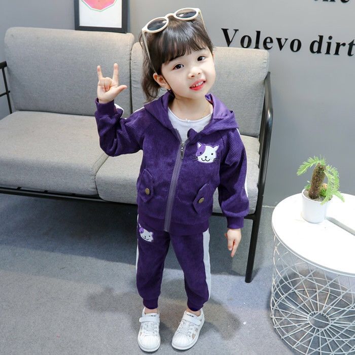 Children's suit girl boy baby spring suit 2022 new 0-4 years old spring casual foreign style corduroy two-piece set