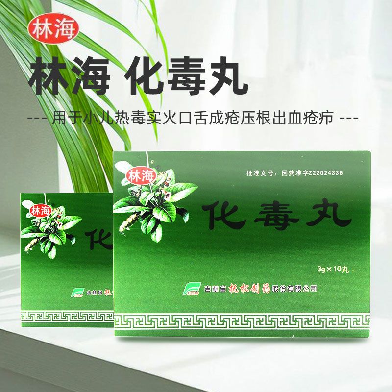 林海 化毒丸 3g*10丸/盒 清热解毒小儿热毒实火口舌生疮牙根出血疮疖