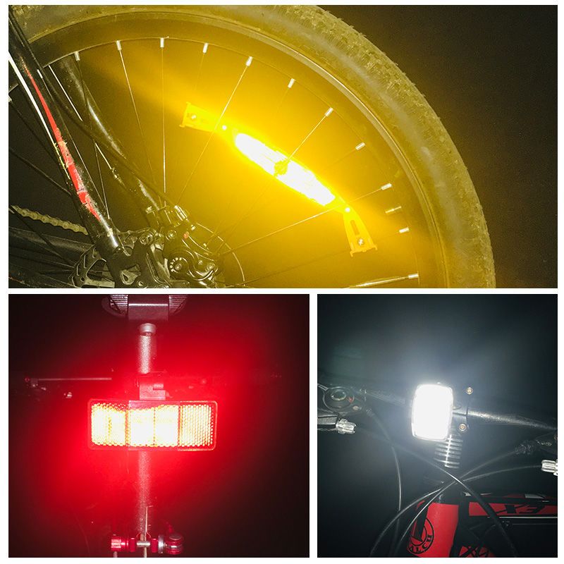 高亮警示自行车反光板单车反光片山地车反光贴夜光条辐条装饰尾灯