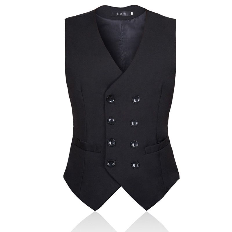 British suit vest men's four seasons vest business suit summer casual trendy double-breasted suit waistcoat slim