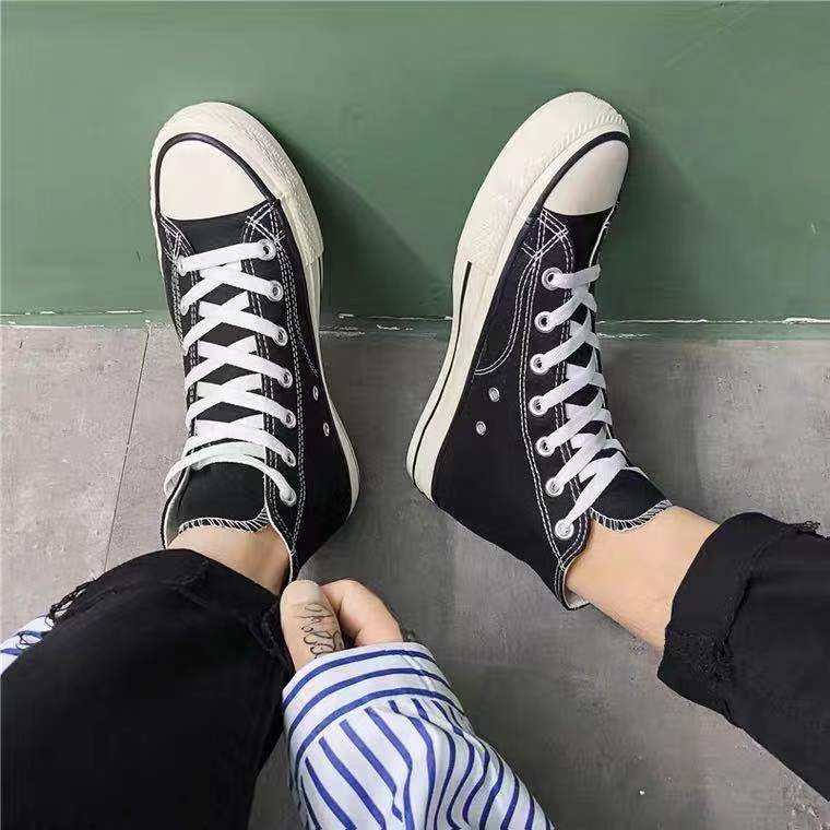 High-top canvas shoes male students Korean version 2021 trend all-match 1970s retro Hong Kong style classic casual ins sneakers