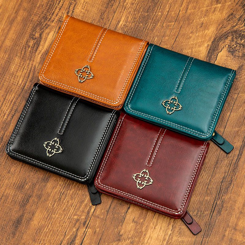2021 New Small Wallet Women's Short Motorcycle Women's Korean Style Simple Mini Zipper Multifunctional Thin Style Student
