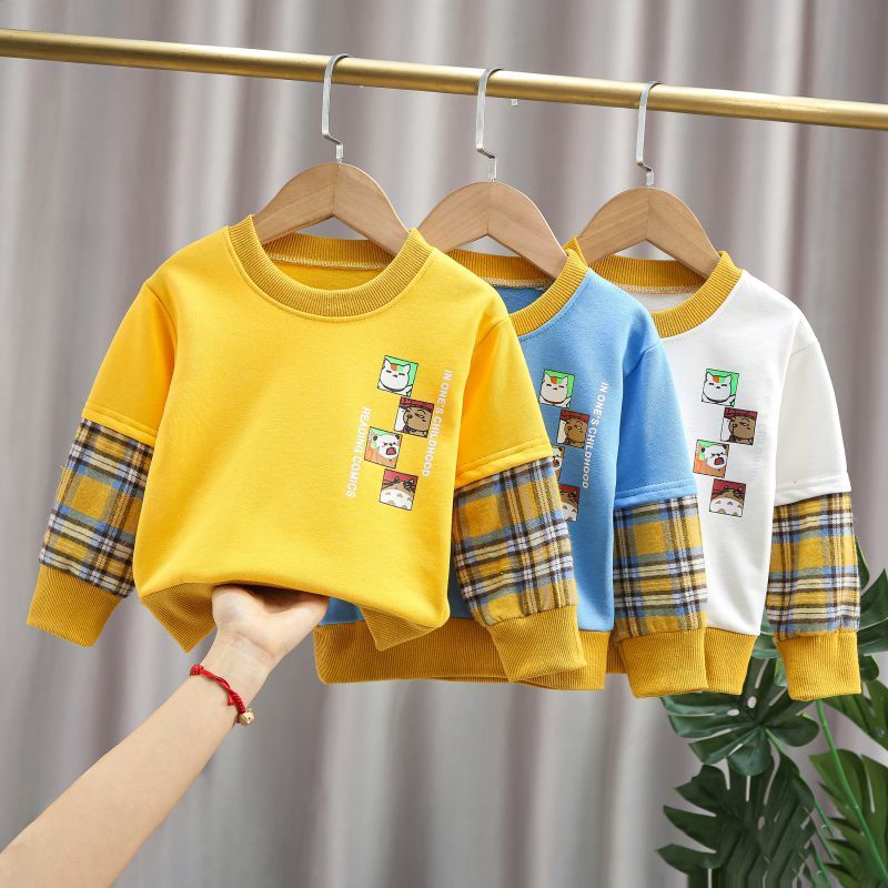 Boys and girls sweater spring  new children's spring and autumn clothes baby long-sleeved middle and small children's top fashion