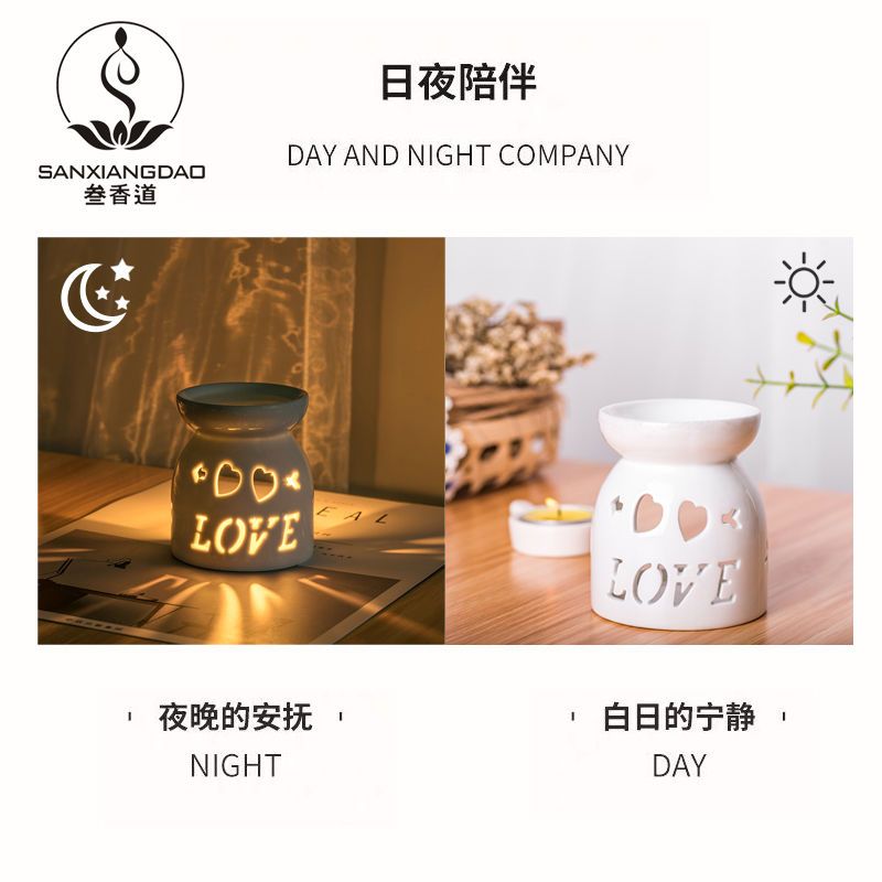 Candle aromatherapy lamp stove romantic essential oil lamp home beauty salon incense bedroom sleep aid creative lamp to purify the air