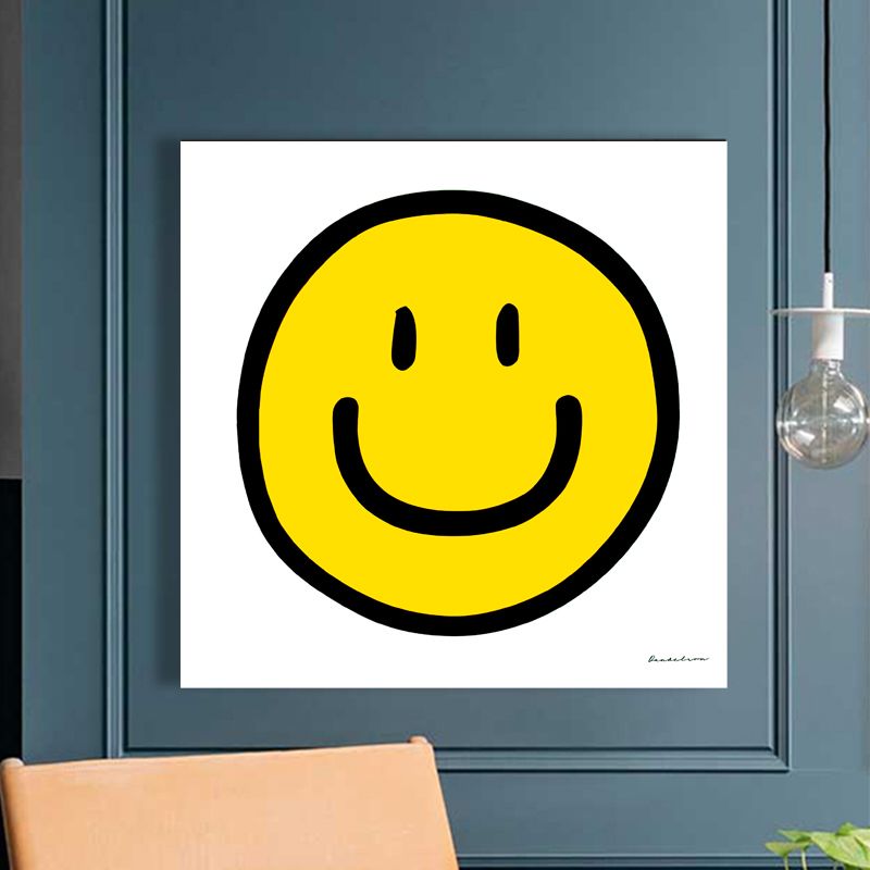 可爱的黄色笑脸符号 ins家居推荐挂画smile 喷绘画定制画芯油画布