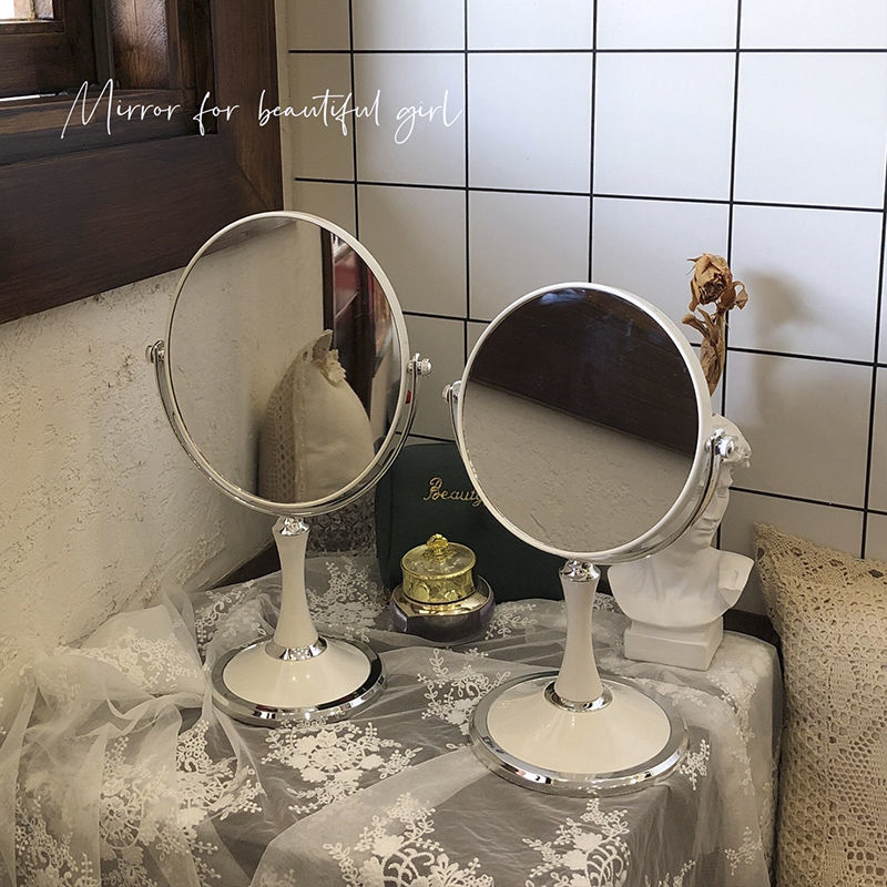 ins风网红小镜子台式化妆镜便携卧室桌面梳妆镜简约现代家用宿舍