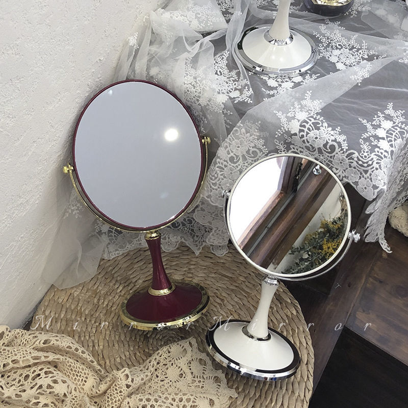ins风网红小镜子台式化妆镜便携卧室桌面梳妆镜简约现代家用宿舍
