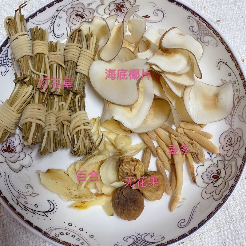 24541-灯芯草麦冬玉竹汤包儿童去心火睡好觉不磨牙莲子雪梨润肺下火汤料-详情图