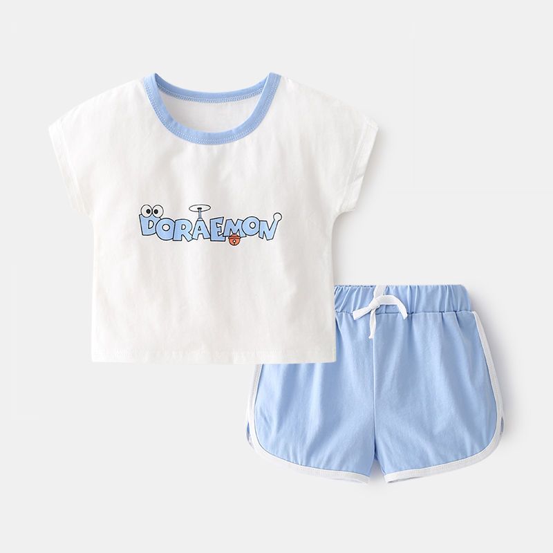 儿童夏季套装夏款韩版女童短袖短裤两件套男童家居服宝宝半袖t恤
