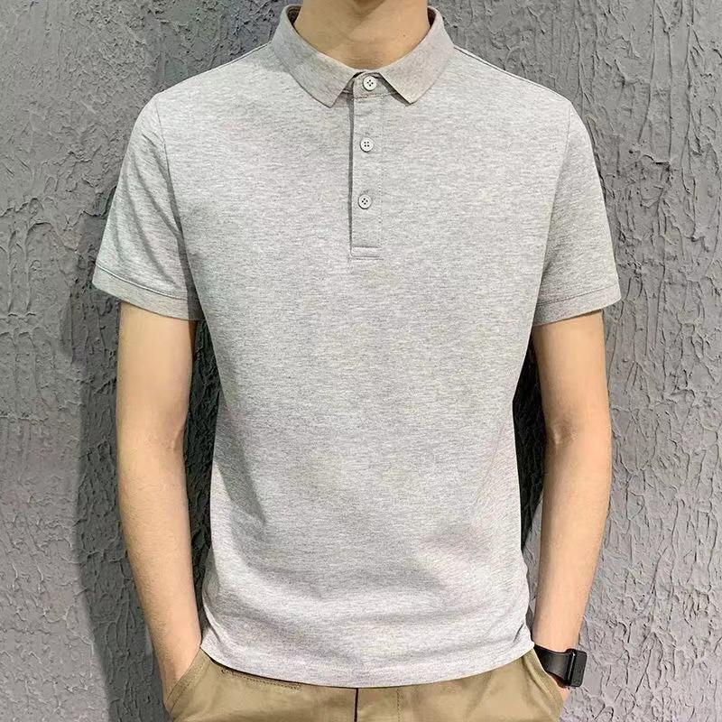 Summer men's short-sleeved T-shirt lapel loose t-shirt young and middle-aged POLO shirt solid color half-sleeved bottoming sweatshirt 12 pieces