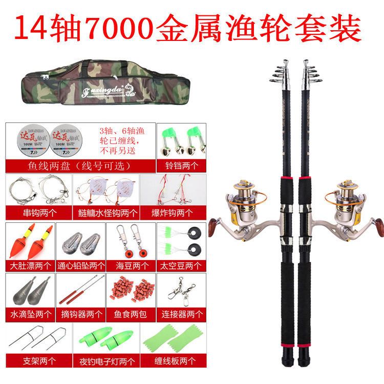 37818-鱼竿海杆海钓竿海竿套装超硬鱼杆抛竿特价清仓金属轮矶钓竿路亚竿-详情图