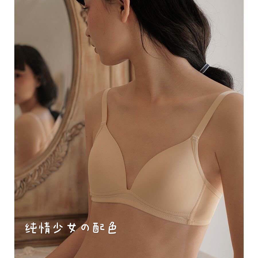 Underwear summer ultra-thin big breasts show small Japanese student girl no trace no steel ring sports breathable Korean bra