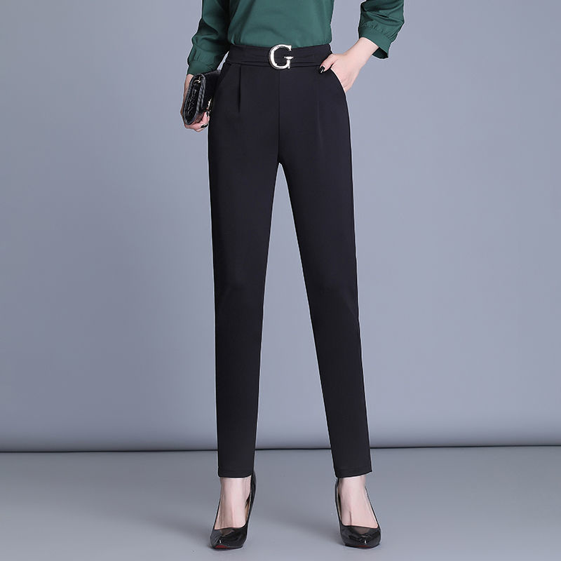Nine-point trousers good quality spring and autumn new trousers casual pants all-match small feet trousers women's high waist pencil harem pants