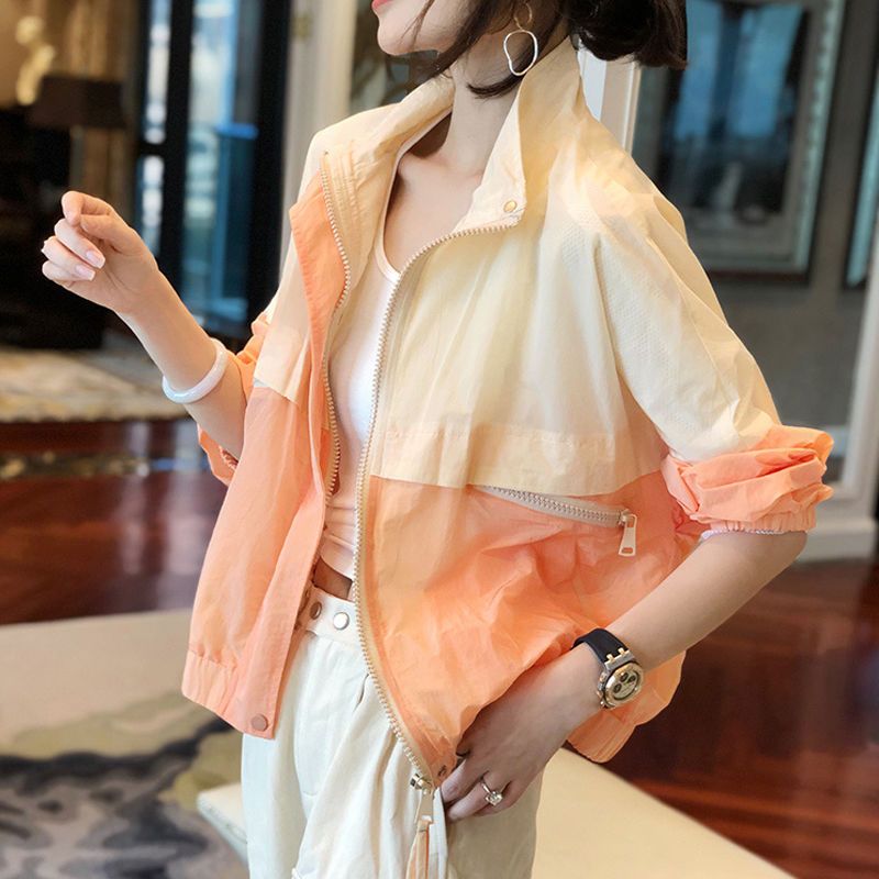 Casual sports style short jacket tops for women trendy ins age-reducing thin sun protection clothes spring and summer  new style