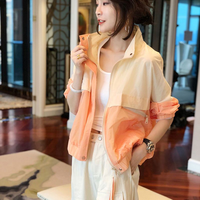 Casual sports style short jacket tops for women trendy ins age-reducing thin sun protection clothes spring and summer  new style