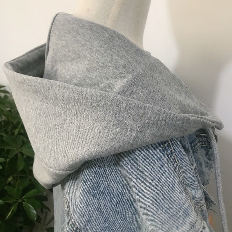 可拆卸春秋夏季衛衣牛仔衣防嗮衣帽子單買純棉休閒簡約百搭帽子領