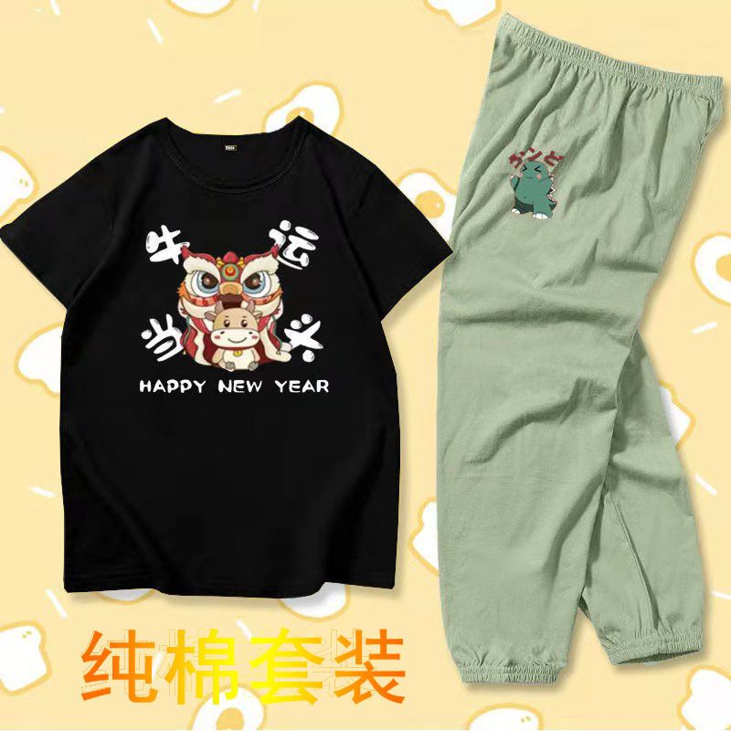 男童套裝2023新款小孩子衣服帥氣寬鬆中大兒童裝男孩純棉夏季潮套