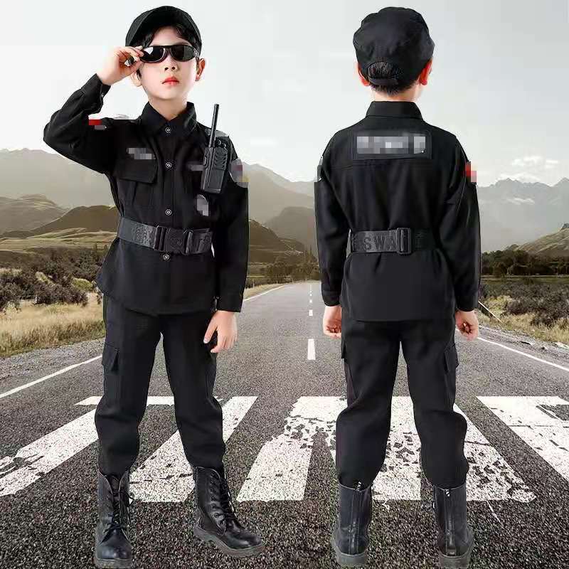 106034-儿童军衣套装男特警衣服警察服警官衣服儿童角色扮演演出服春上新-详情图
