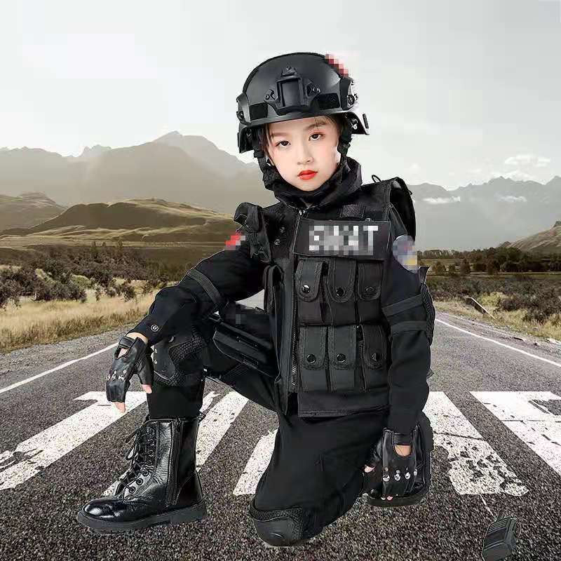 106034-儿童军衣套装男特警衣服警察服警官衣服儿童角色扮演演出服春上新-详情图