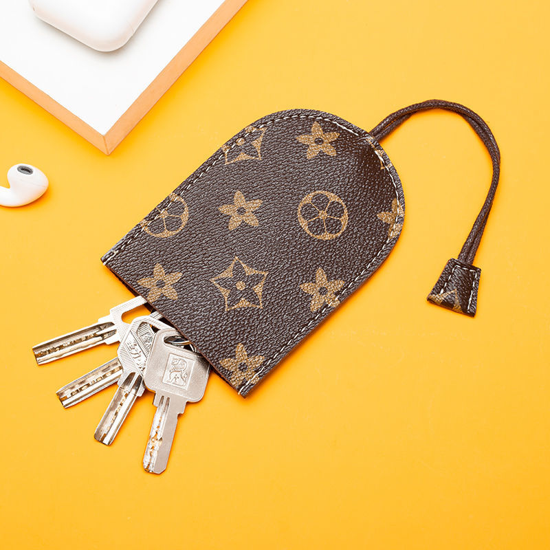 家用钥匙包锁匙包迷你时尚大容量多功能钥匙扣抽拉式简约小巧皮套