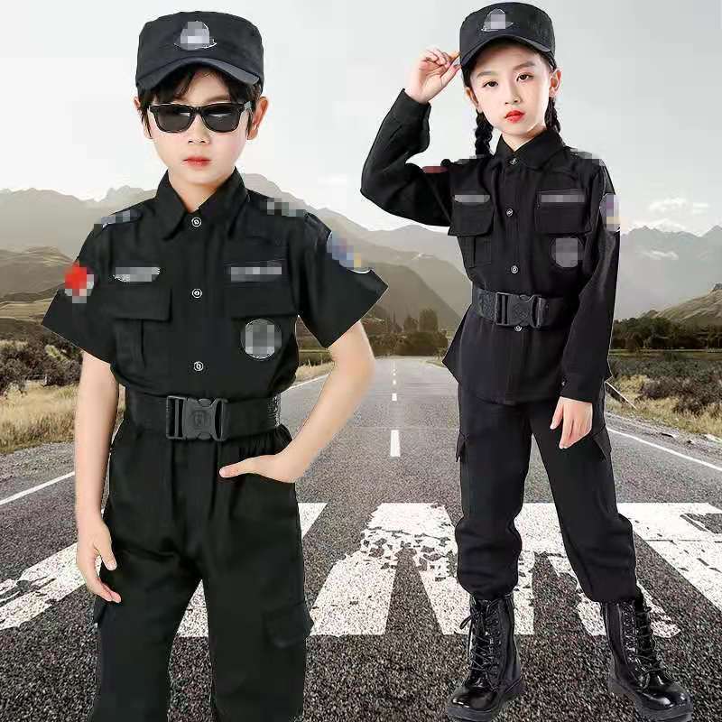 106034-儿童军衣套装男特警衣服警察服警官衣服儿童角色扮演演出服春上新-详情图
