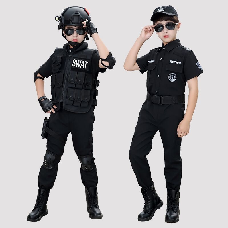 106034-儿童军衣套装男特警衣服警察服警官衣服儿童角色扮演演出服春上新-详情图